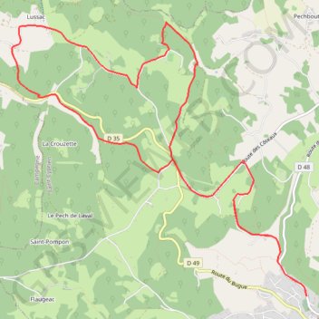 Trace GPS Boucle de Péchalifour depuis Saint-Cyprien (24220), itinéraire, parcours