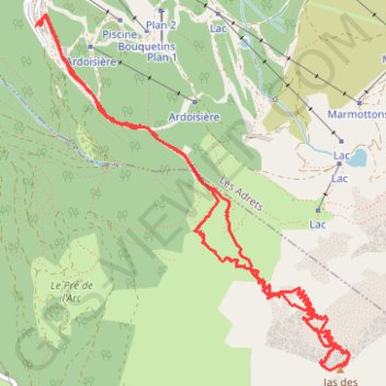 Trace GPS Jas des Lievres depuis Prapoutel (Belledonne), itinéraire, parcours