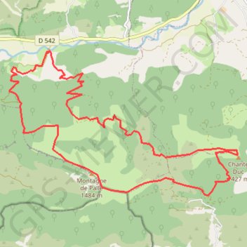 Trace GPS Montagne de la Palle versant Nord, itinéraire, parcours