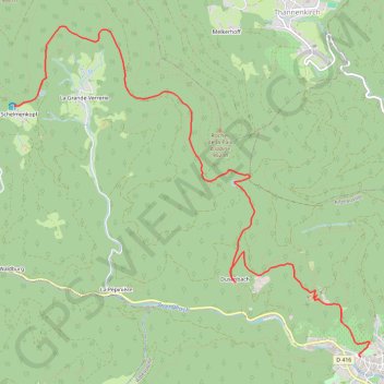 Trace GPS Du refuge du Shelmenkopf à Ribeauvillé avec passage à Notre-Dame de Dusenbach, itinéraire, parcours