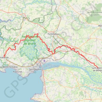 Trace GPS Saint Étienne-de-Montluc - Guérande, itinéraire, parcours