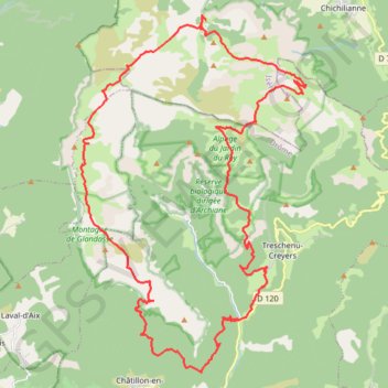 Trace GPS Sud Vercors - Boucle sur 3 jours, itinéraire, parcours