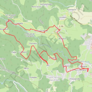 Trace GPS Hameaux et Côteaux vers Saint-Ferréol-des-Côtes, itinéraire, parcours