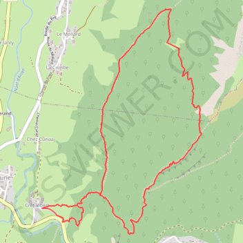 Trace GPS La Montagne de Motzon depuis Aillon-le-Jeune, itinéraire, parcours