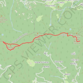 Trace GPS Discesa da Col Bione – Colle Bione boucle au départ de Buon'aria, itinéraire, parcours