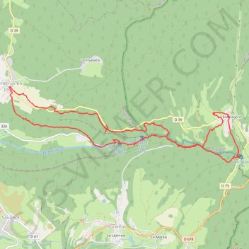 Trace GPS Cascades Hérisson_2020-08-04, itinéraire, parcours