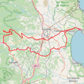 Trace GPS rosas j1 2023, itinéraire, parcours