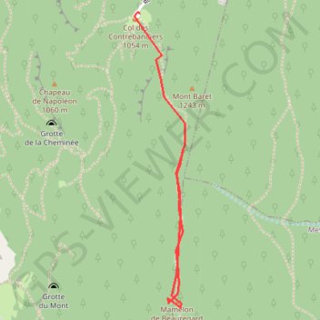 Trace GPS Mont Baret, itinéraire, parcours