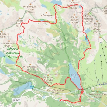 Trace GPS Tour du Pic de Bastan, itinéraire, parcours