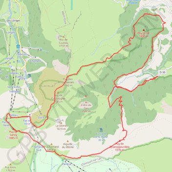 Trace GPS Murol-Vallée de Chaudefour-Puy de Sancy, itinéraire, parcours