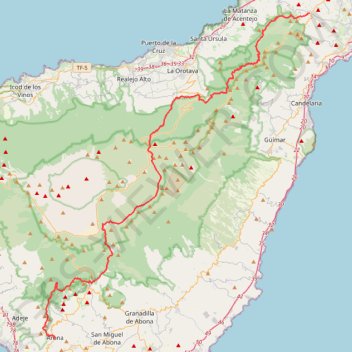 Trace GPS Tenerife (Canary Islands) GR 131, itinéraire, parcours