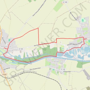Trace GPS À la frontière de l'eau - Aubigny-au-Bac, itinéraire, parcours
