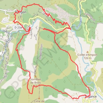 Trace GPS De Trigance au Canyon du Verdon, itinéraire, parcours