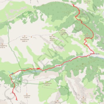 Trace GPS Vallon de fournel-lac de Fangéas, itinéraire, parcours