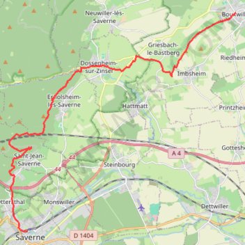 Trace GPS De Bouxwiller à Saverne, itinéraire, parcours