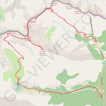 Trace GPS Pic de Barroude / Pico de Barrosa, itinéraire, parcours