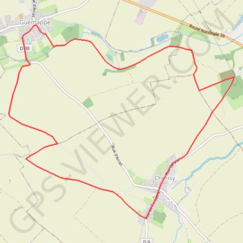 Trace GPS De Chérisy à Guémappe par les verts Sablons, itinéraire, parcours