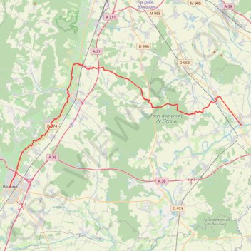 Trace GPS De Saint-Jean-de-Losne à Beaune, itinéraire, parcours