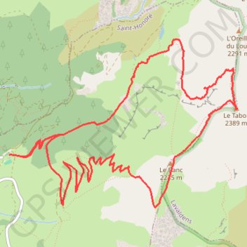 Trace GPS Le Tabor par Saint Honoré, itinéraire, parcours
