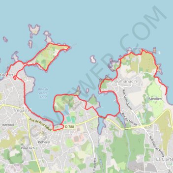 Trace GPS Rando pédestre proche de l'île Renote (Trégastel 22730), itinéraire, parcours