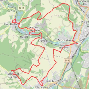 Trace GPS Rando des Forges - Montataire, itinéraire, parcours