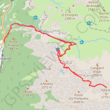 Trace GPS Pala de Ip, itinéraire, parcours