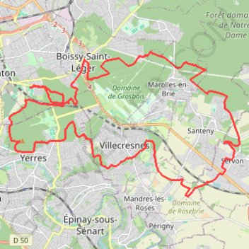 Trace GPS La Brévannaise 2015 - 36 km - 12652 - UtagawaVTT.com, itinéraire, parcours