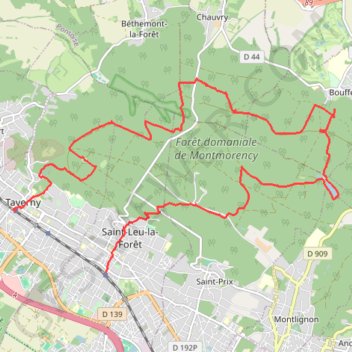 Trace GPS Forêt de Montmorency - De Taverny à Saint Leu-La-Forêt, itinéraire, parcours
