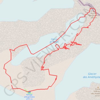 Trace GPS Aiguille d'Argentière : Arête du Jardin, itinéraire, parcours