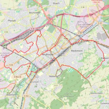 Trace GPS BL835 - Art urbain et patrimoine industriel mulhousien, itinéraire, parcours