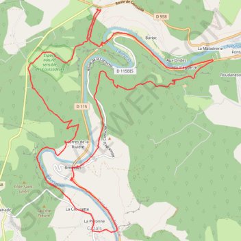 Trace GPS Cirque de Bône (Saint Antonin Noble Val), itinéraire, parcours