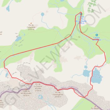 Trace GPS Pic de la Coume d'Enfer par les étangs de Varilhes et de Fontargente, itinéraire, parcours