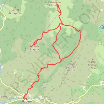Trace GPS Padern Randonnée sur la montagne de Tauch, itinéraire, parcours