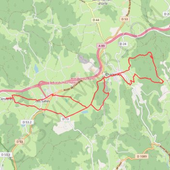 Trace GPS Les Cornes d'Urfé, itinéraire, parcours
