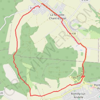 Trace GPS Randonnée autour de La Neuville Chant d'Oisel, itinéraire, parcours