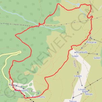 Trace GPS Rando raquettes de Pipay au col du Merdaret, itinéraire, parcours