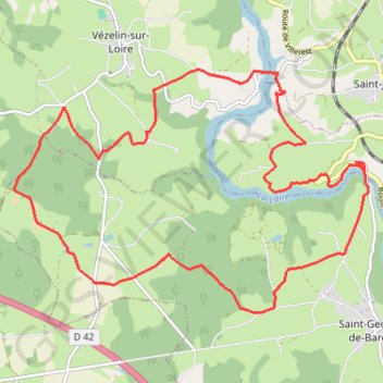 Trace GPS Autour des Gorges de la Loire - De la Digue à La Vourdiat - La Digue de Pinay, itinéraire, parcours