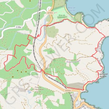 Trace GPS Sentier Littoral entre Port-Vendres et Banyuls-sur-Mer, itinéraire, parcours