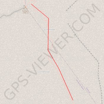 Trace GPS Cheminée Canigou, itinéraire, parcours