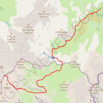 Trace GPS Mont Thabor par Valfréjus, itinéraire, parcours