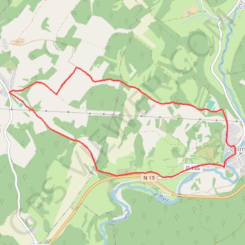 Trace GPS Montcey-Calmoutier, itinéraire, parcours