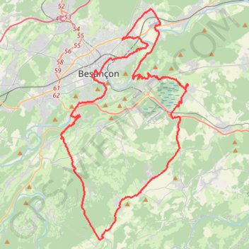 Trace GPS Autour de Saône, itinéraire, parcours