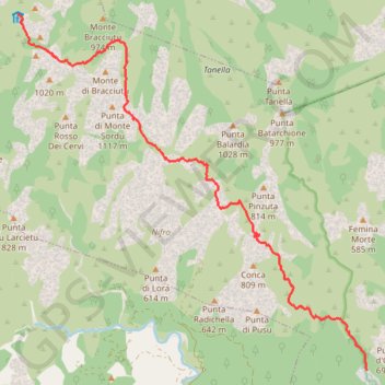 Trace GPS Refuge d'I Paliri - Conca, itinéraire, parcours
