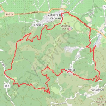 Trace GPS Corbère Cabanes, itinéraire, parcours