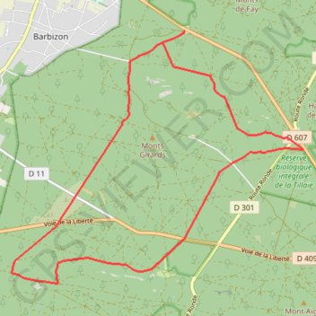 Trace GPS Apremont - Franchard, itinéraire, parcours