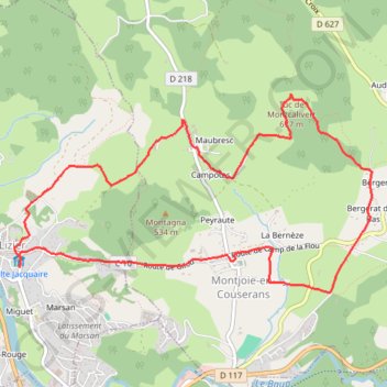 Trace GPS Belvédère du Couserans Croix de Montcalivert, itinéraire, parcours