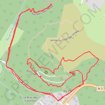 Trace GPS Piton des Songes (version courte), itinéraire, parcours