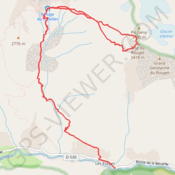 Trace GPS Tête du Rouget, itinéraire, parcours