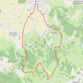 Trace GPS VTT en Toscane d'Auvergne : Classique Sud, itinéraire, parcours