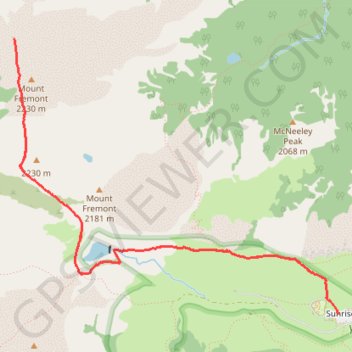 Trace GPS Mount Fremont Lookout, itinéraire, parcours